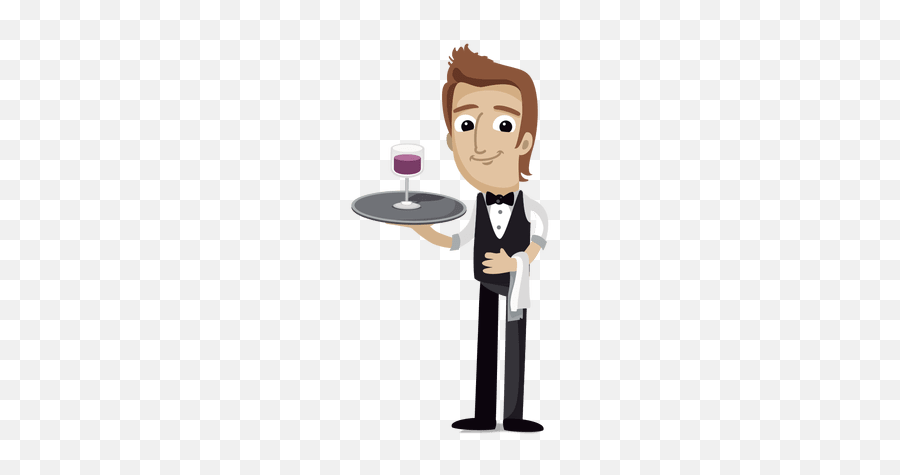 Waiter Profession Cartoonsvg - Transparent Png U0026 Svg Vector Waiter Png Clipart Emoji,Telescope Emoji