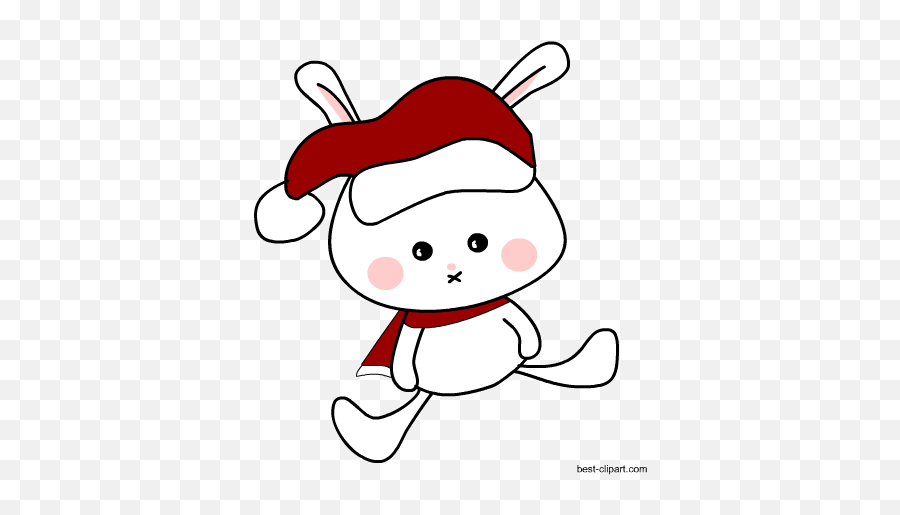 Free Christmas Clip Art Santa Gingerbread And Christmas - Christmas Bunny Clipart Emoji,Emoji With Santa Hat