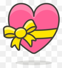 Heart With Ribbon Emoji Clipart - Heart,Emoji Heart With Bow - free ...