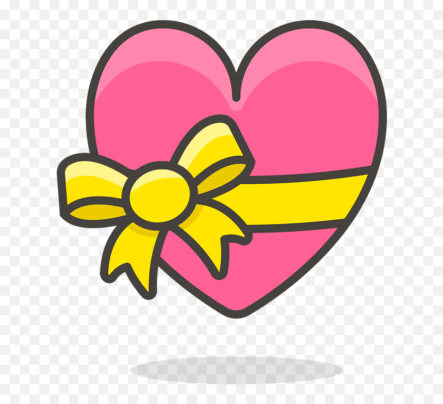 Heart With Ribbon Emoji Clipart - Heart With Ribbon Vector Emoji,Emoji Heart With Bow