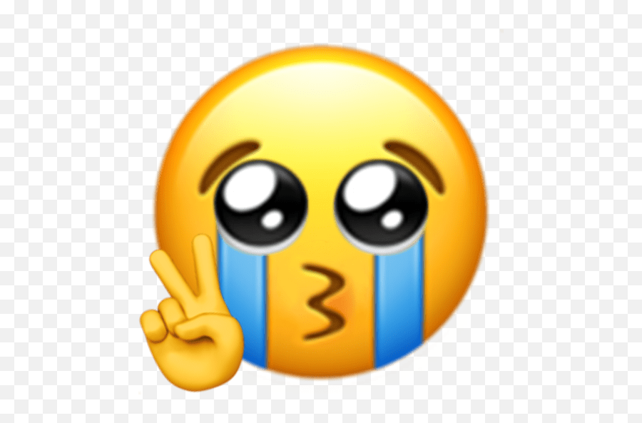 Emojis Que No Tenías - Crying Kissy Peace Sign Emoji,No Emoji