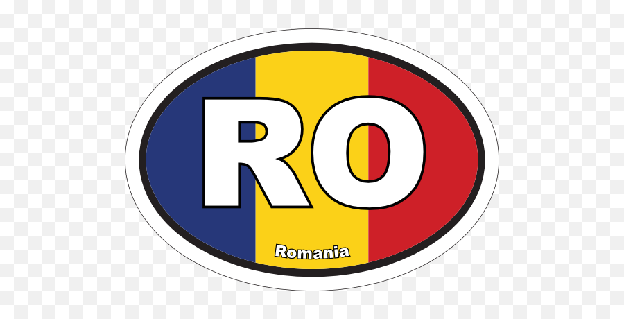 Romania Ro Flag Oval Sticker - Circle Emoji,Romanian Flag Emoji