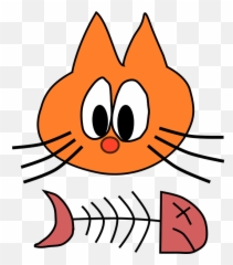 Free Cats Eyes Cat Illustrations - Cat With A Fish Bone Emoji,Grinning Emoji