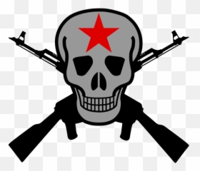 Skull With Crossed Guns - Ak 47 Png Emoji
