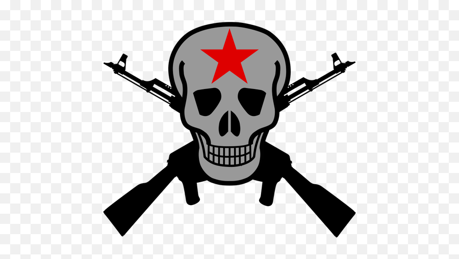 Skull With Crossed Guns - Crossed Ak 47 Png Emoji,Gun And Star Emoji