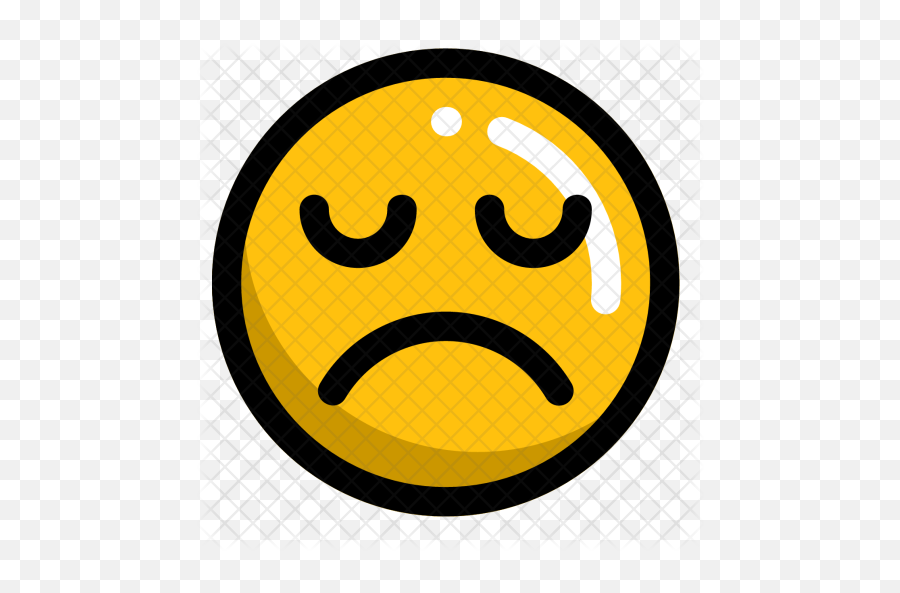Sad Emoji Icon Of Colored Outline Style - Circle,A Sad Emoji