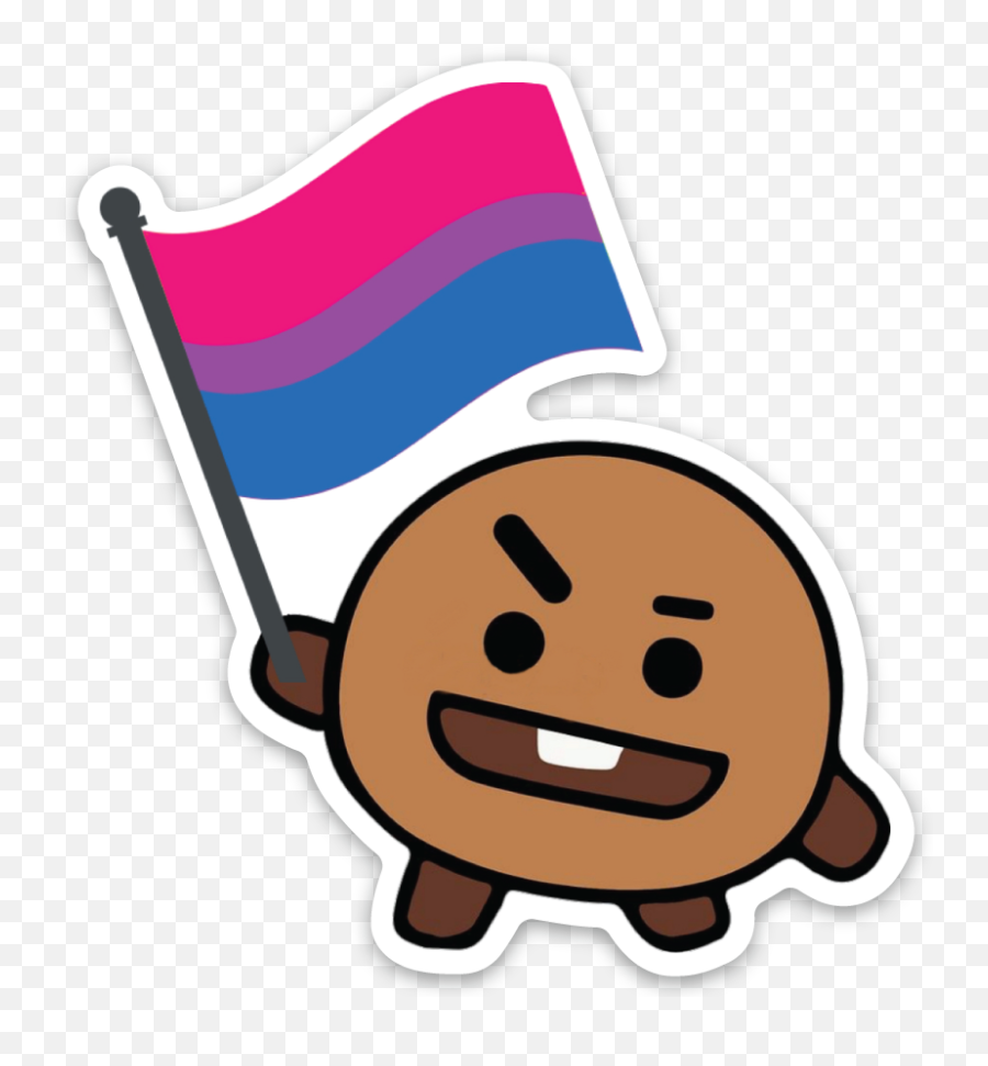 Shooky Bi Pride - Bt21 Shooky Emoji,Gmail Emoticon