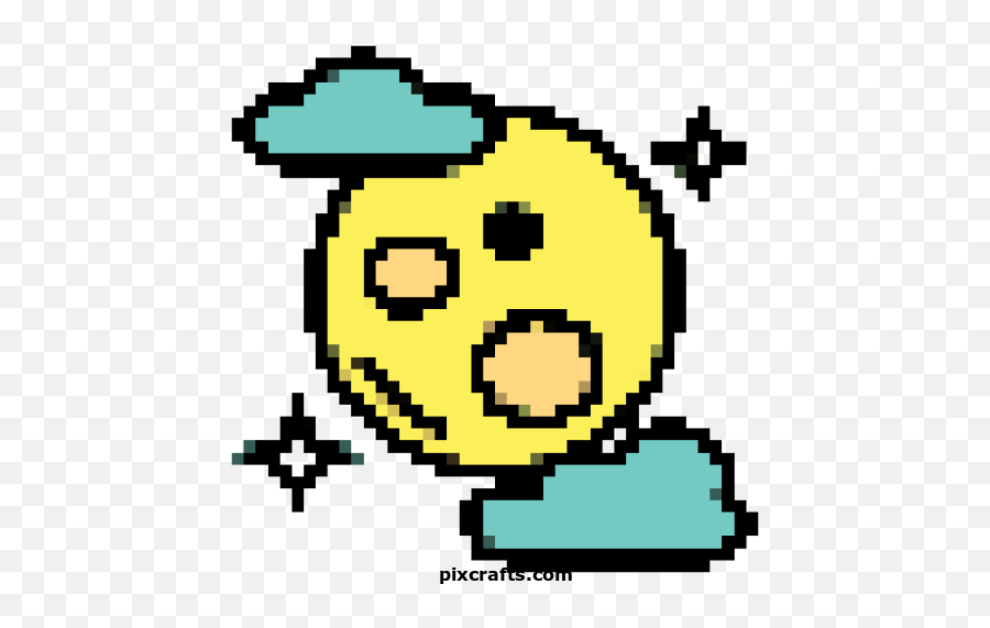 Moon - Pixel Art Emoji,Moon Emoticon Text