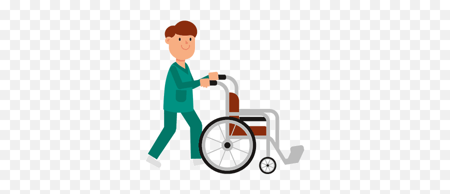 Wheelchair Clipart Gif - Nurse And Patient Cartoon Emoji,Wheelchair Emoji