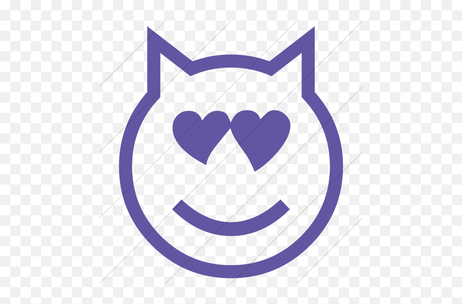 Iconsetc Simple Purple Classic Emoticons Smiling Cat Face - Smiling Face Heart Eye Black And White Emoji,Eyes Emoticons