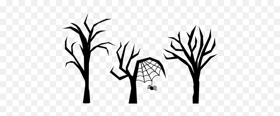 Spooky Trees - Spooky Tree Clipart Emoji,Spider Emoticon