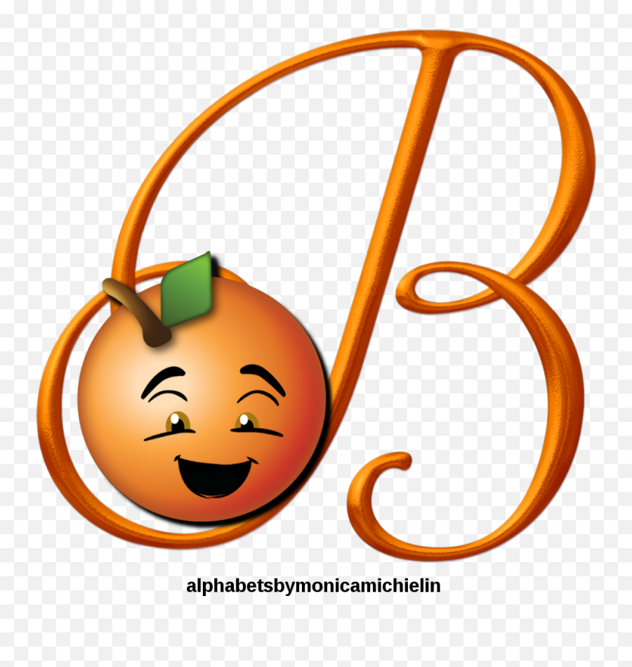 Orange Fruit Smile Alphabet Emoji - Alfabeto Png,Orange Fruit Emoji
