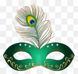 Green Carnival Mask Clip Art Image - Transparent Emoji
