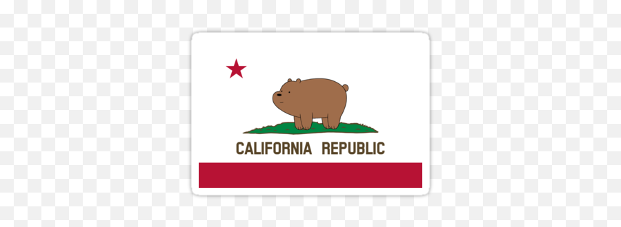 Grizz From We Bare Bears - We Bare Bears California State Flag Emoji,Cali Flag Emoji