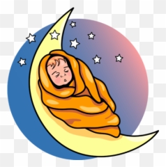 Sleeping Moon Free Clip Art Stock - Baby Emoji