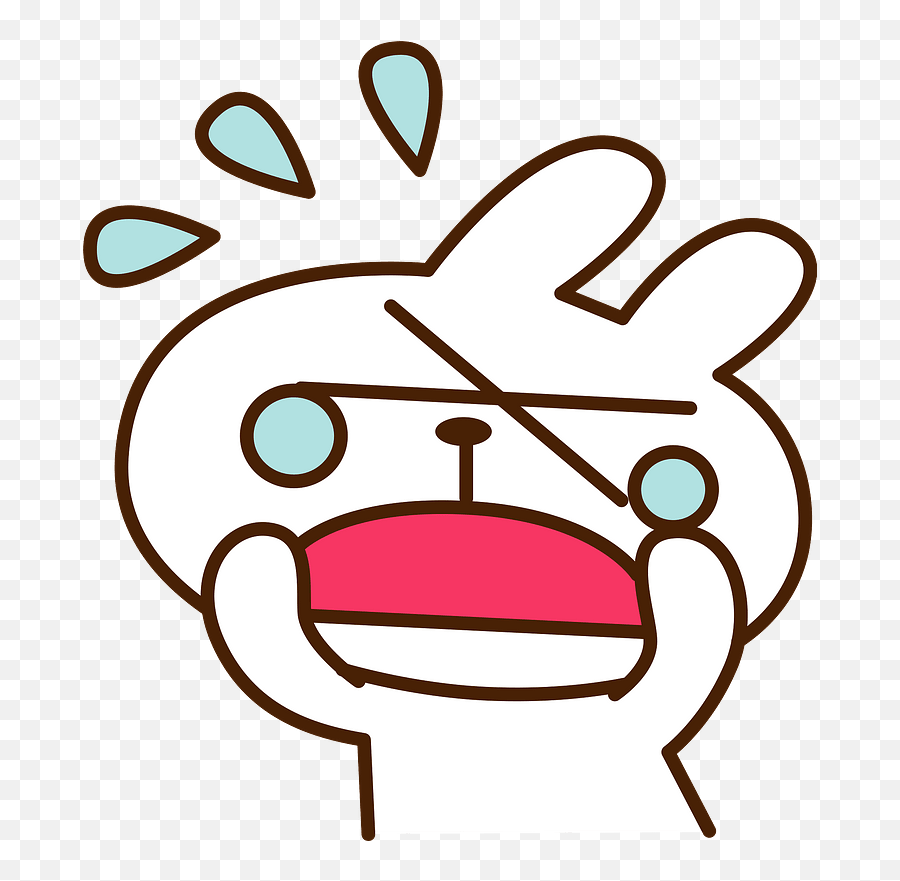 Rabbit Animal Cry Clipart Free Download Creazilla - Clipart Cry Emoji,Rabbit Emoticon