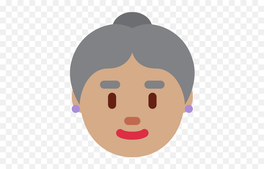 Old Woman Emoji With Medium Skin Tone - Kiri Vehera,Old Woman Emoji