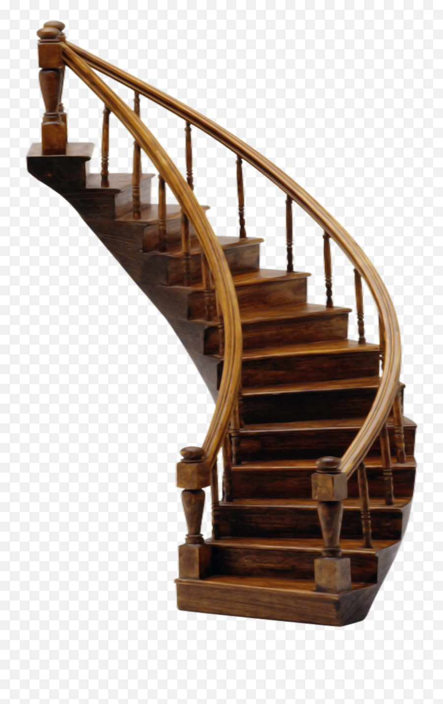 Staircase Stairs Wood Curved Sticker - Wooden Stairs Transparent Background Emoji,Stairs Emoji