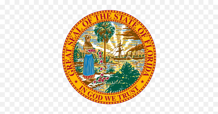 Florida State Seal Vinyl Flag Decal - State Of Florida Government Emoji,Florida Flag Emoji