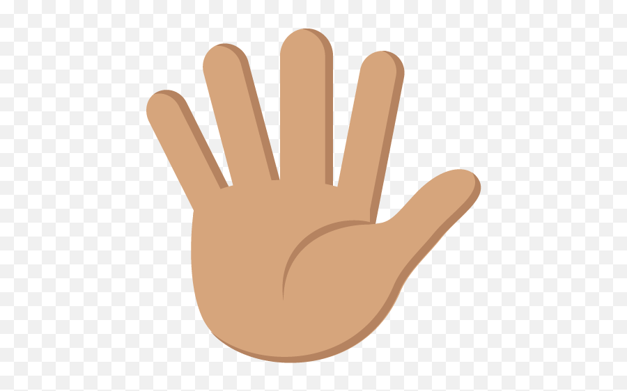 Raised Hand With Fingers Splayed Medium Skin Tone Emoji - Illustration,Raised Hands Emoji