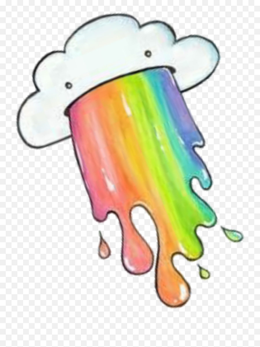 Cloud Rainbow Rainbow Cloud Sticker By Cockney - Sketch Emoji,Emoji Of Throwing Up