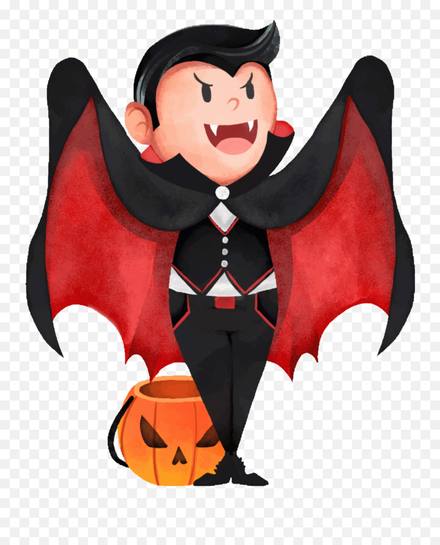 Halloween Dracula Vampire Freetoedit - Watercolor Trick Or Treat Emoji,Dracula Emoji