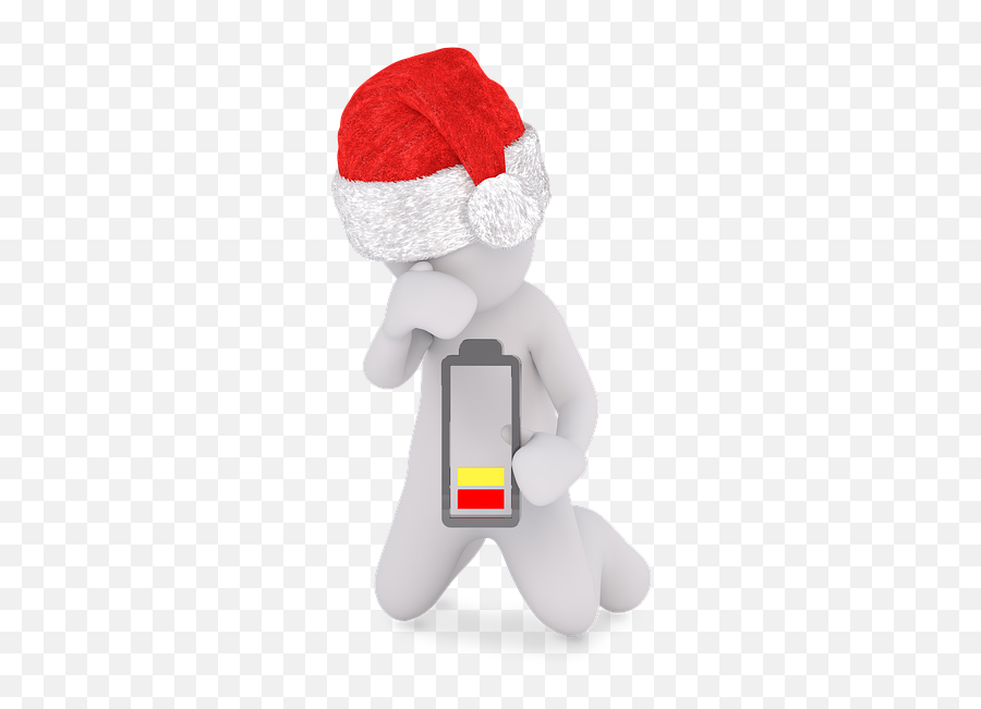 Santa Hat Christmas Battery - Holiday Depression Is Real Emoji,Emoji Battery Power