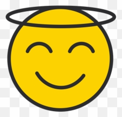 Smiling Face With Halo Emoji Icon Of Colored Outline Style -
