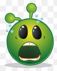 Smiley Green Alien Scary Ohh - Emoticonos Extraterrestres Emoji