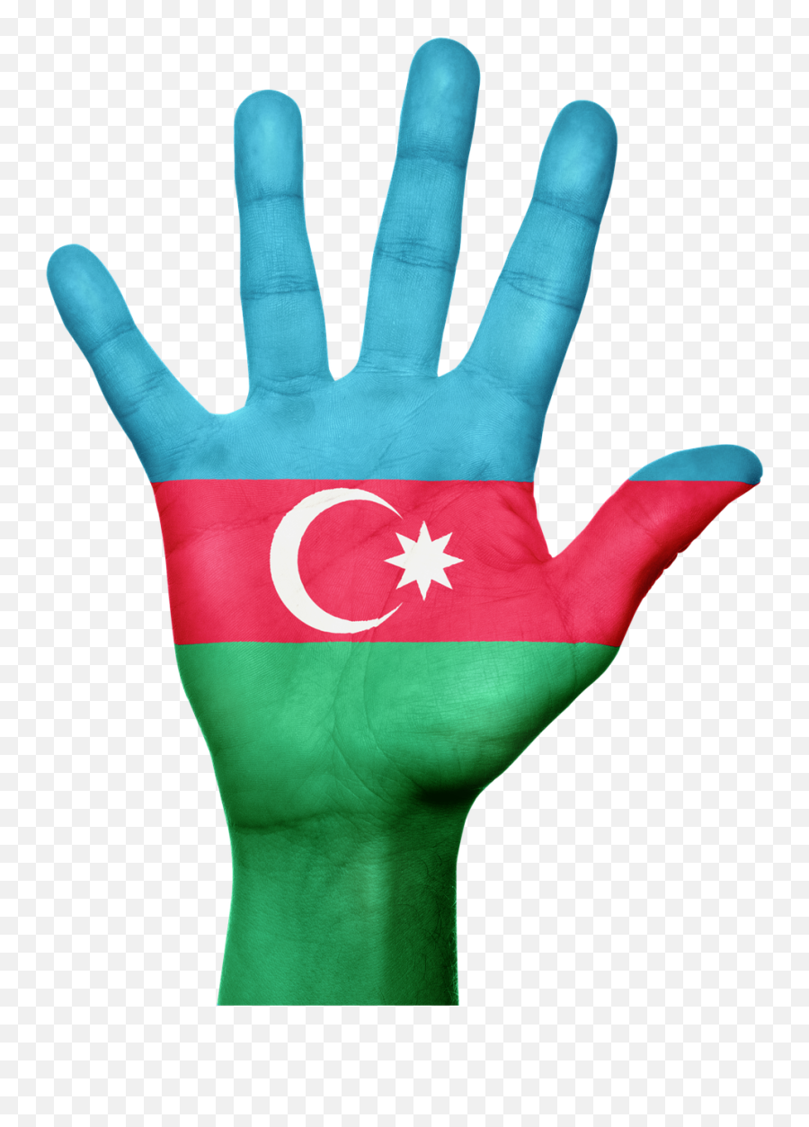 Azerbaijan Flag Hand National Fingers Emoji,Azerbaijan Flag Emoji