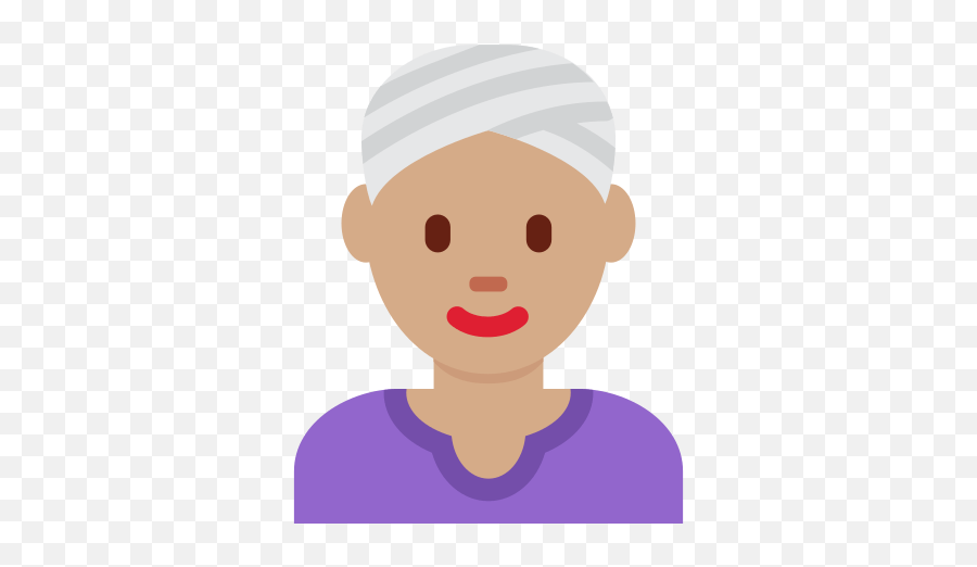 Woman Wearing Turban Emoji With Medium,Man With Turban Emoji
