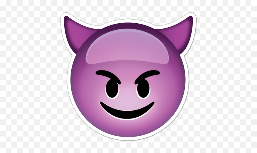 Pegatina Cara De Diablo Sonriente Con - Evil Emoji,Emoji Sonriente