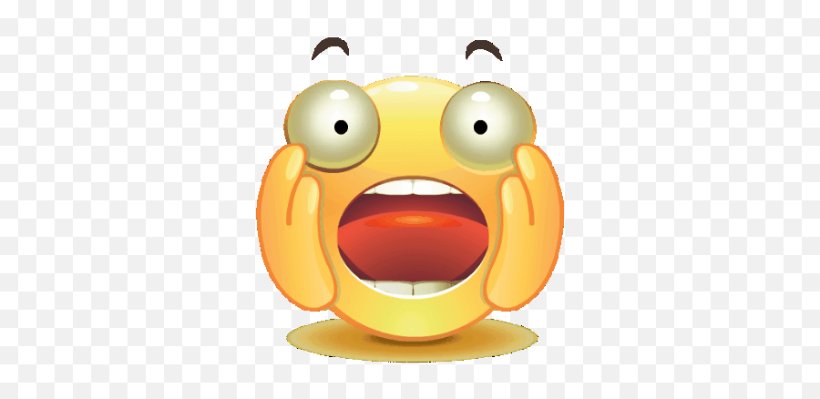 Pin - Shocked Face Gif Cartoon Emoji,Sweaty Emoji