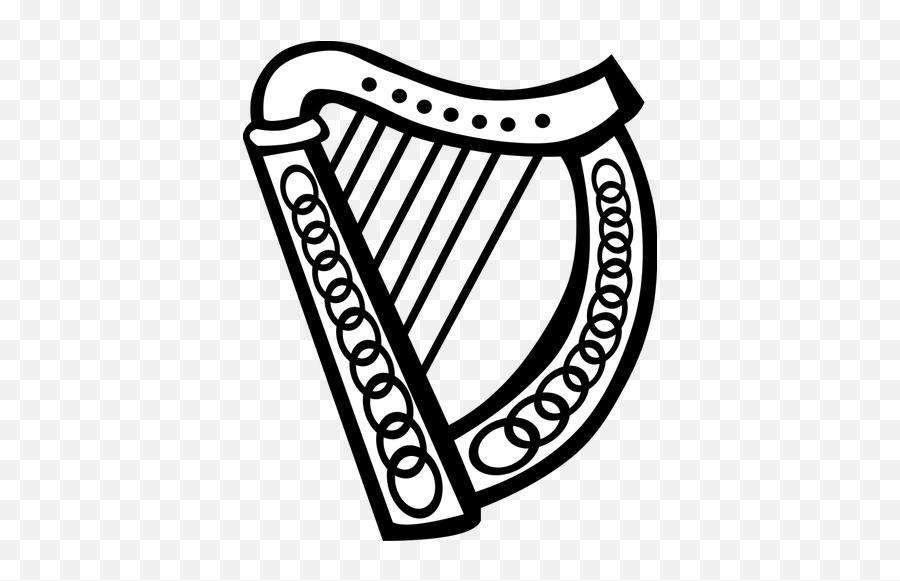 Vector Graphics Of Celtic Harp - Celtic Harp Clip Art Emoji,Black Running Emoji