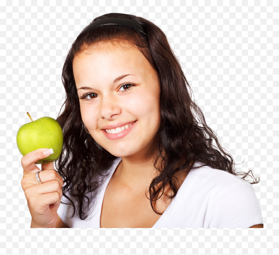 Girl Laying Down Png - Apple In Hand Png Healthy Person Woman In White Shirt Holding Green Apple Emoji,Apple Emoji Girl