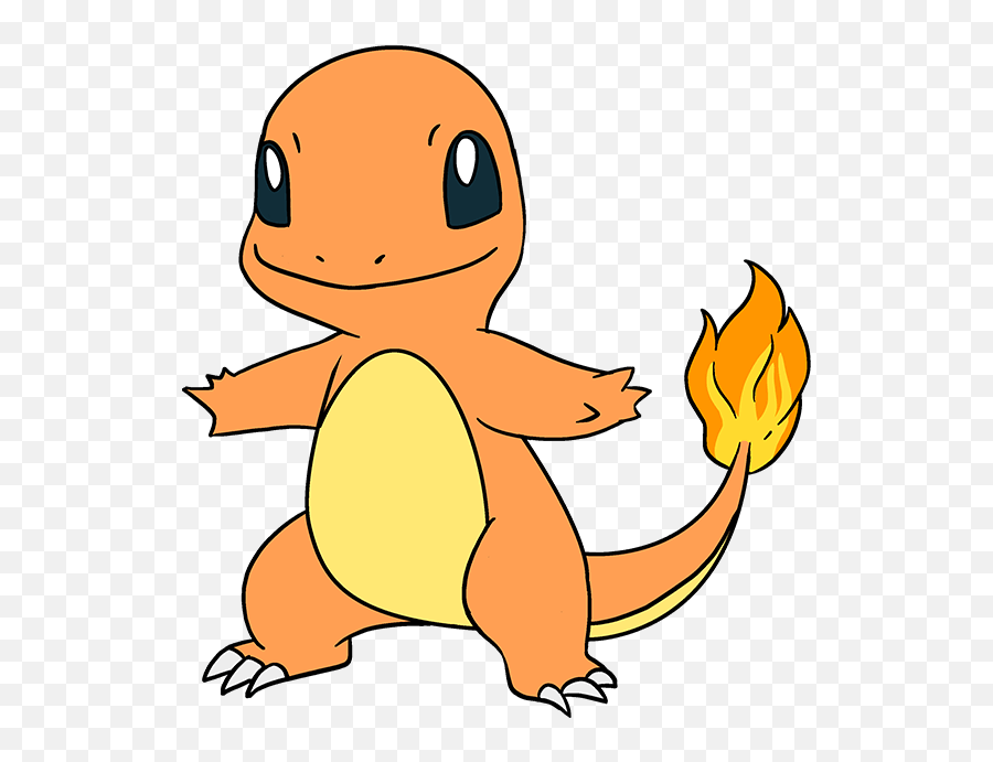 How To Draw Charmander From Pokémon - Really Easy Drawing Drawing Easy Cute Charmander Emoji,Salamander Emoji