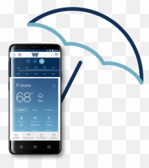 Personal Weather Alert App Weatherman Umbrella - Smartphone Emoji