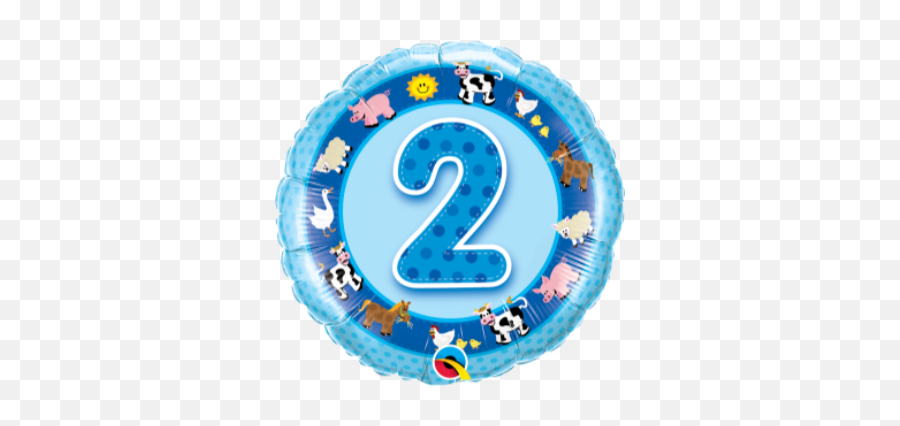 Partymart Kids Birthday - 2nd Foil Balloon Round Emoji,Teal Ribbon Emoji