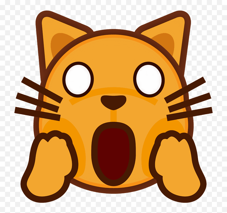 Weary Cat Emoji Clipart - Transparent Heart Emoji Cat,Weary Emoji