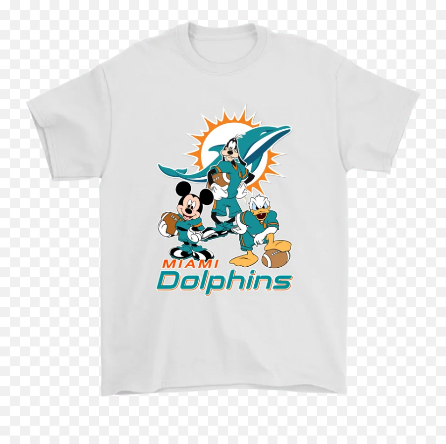 Mickey Donald Goofy The Three Miami Dolphins Football Shirts U2013 Nfl T - Shirts Store Emoji,Donald Duck Emoji
