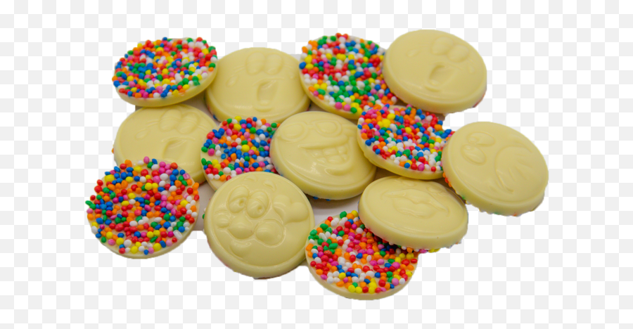 White Chocolate Emoji Freckles - Buttercream,Emoji Chocolate
