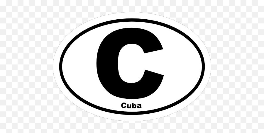 Cuba C Oval Sticker - Circle Emoji,Cuban Flag Emoji Iphone