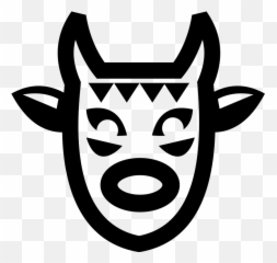 Mexican Folk Mask Rubber Stamp - Emblem Emoji