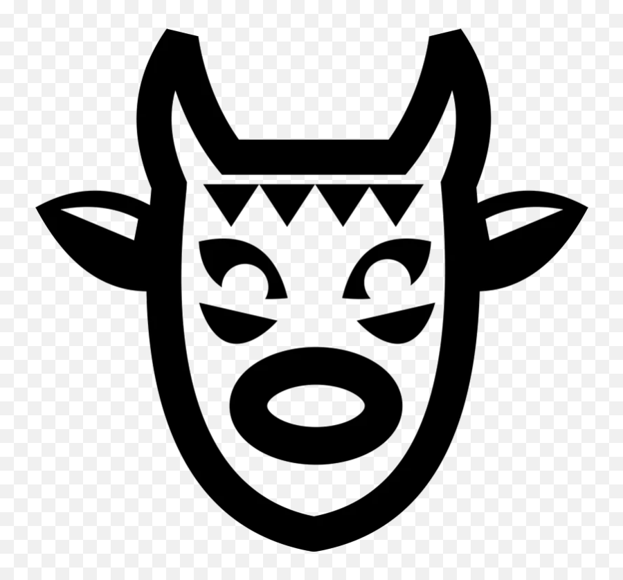 Mexican Folk Mask Rubber Stamp - Emblem Emoji,Mask Leaves Emoji
