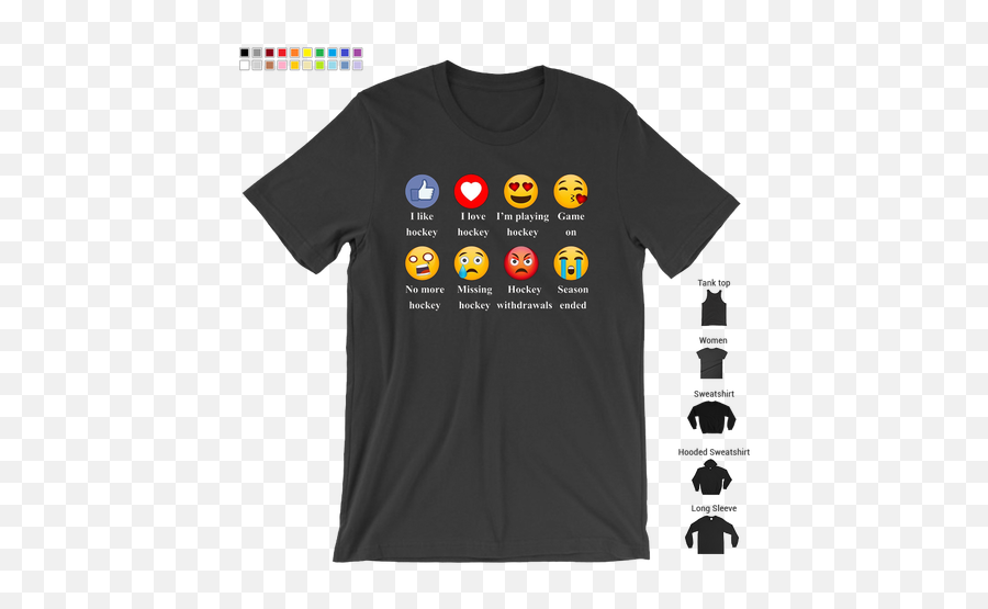 Funny Graphic Tee T Emoji,Hockey Emoticons