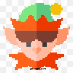 Elf - Printable Pixel Art Cartoon Emoji