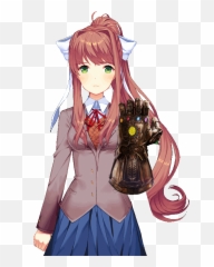 Monika Infinity Gauntlet Sprite Animation - Doki Doki Literature Club Monika Emoji,Thanos Snap Emoji