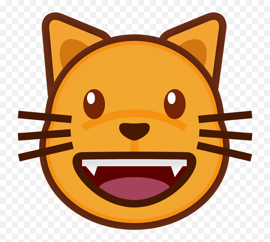 Grinning Cat Emoji Clipart - Happy Cat Clipart Png,Cat Smiley Emoji