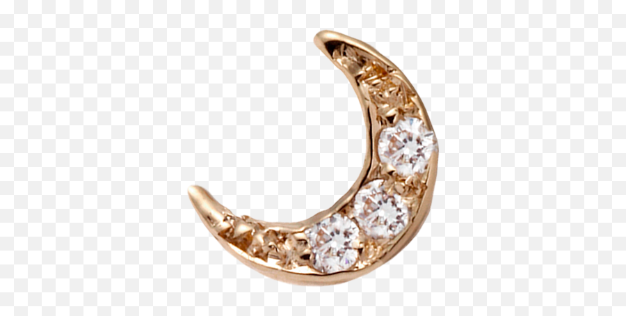 Manon 14k Yellow Gold Small Crescent Moon Stud Earring - Body Jewelry Emoji,Crescent Moon Emoji Png