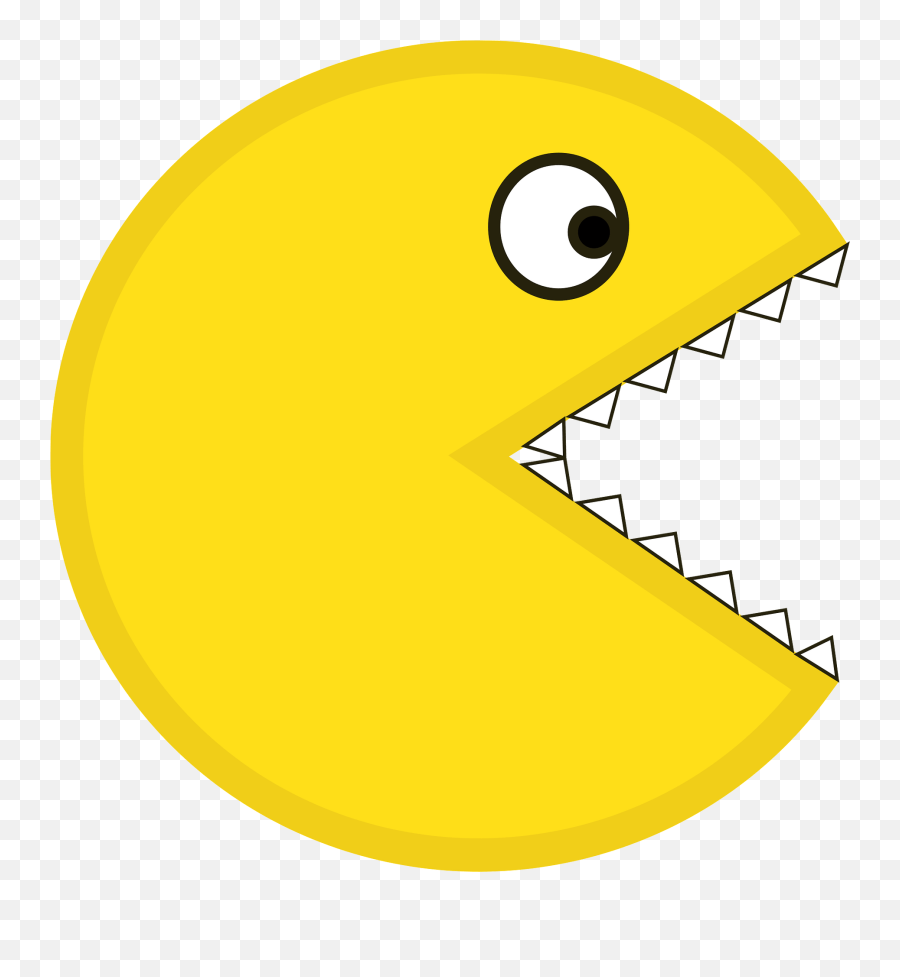 Pacman With Teeth Clipart - Pac Man With Teeth Png Emoji,Pac Man Emoji